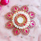 Diya Handmade MDF Lotus tealight Candle Holder with Shell Tealight Rangoli